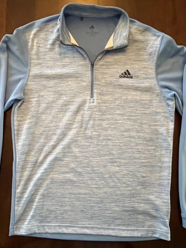 Adidas Men's Small Light Blue Heathered Pullover